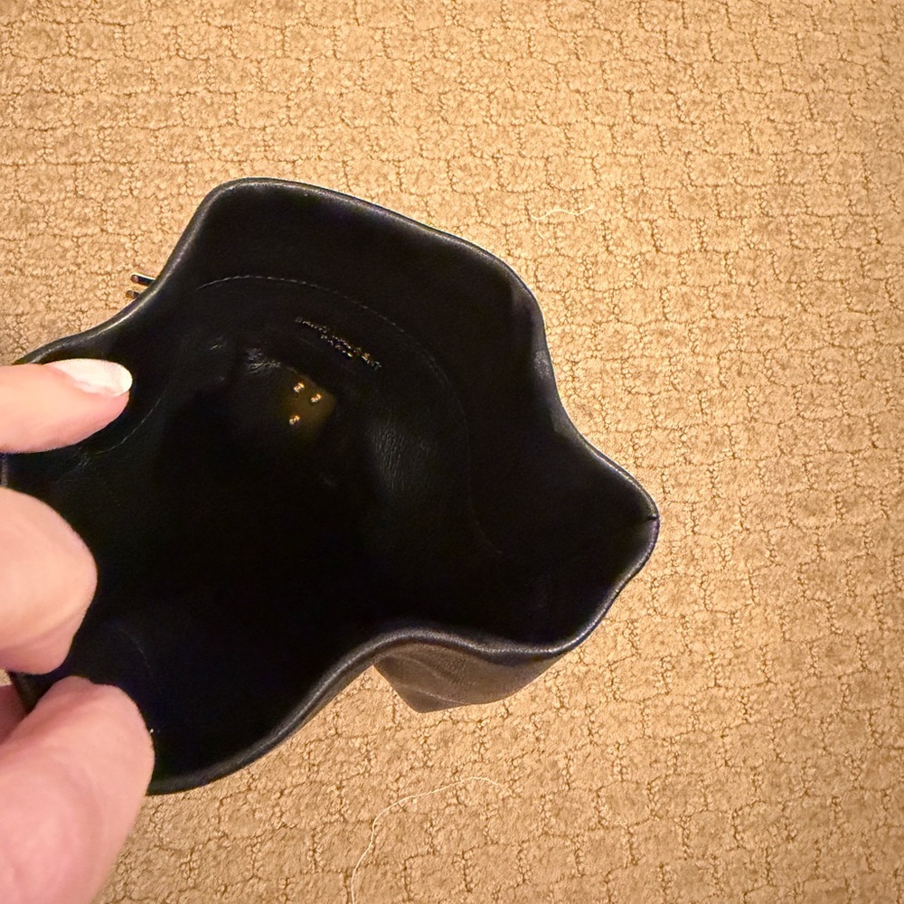 Yves Saint Laurent Black Clutch with Gold Accents - Picture 5 of 6
